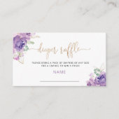 紫薄紫金ゴールド箔おむつラッフルチケット エンクロージャーカード (正面)