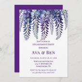 紫藤かわいらし花婚約パーティ 招待状 (正面/裏面)