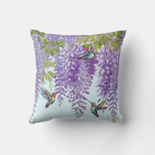 紫藤とハチドリ クッション (裏面)