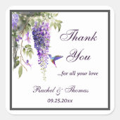 紫藤のテーマ結婚の スクエアシール (正面)
