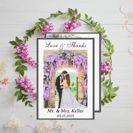 紫藤のテーマ結婚サンキューカード サンキューカード