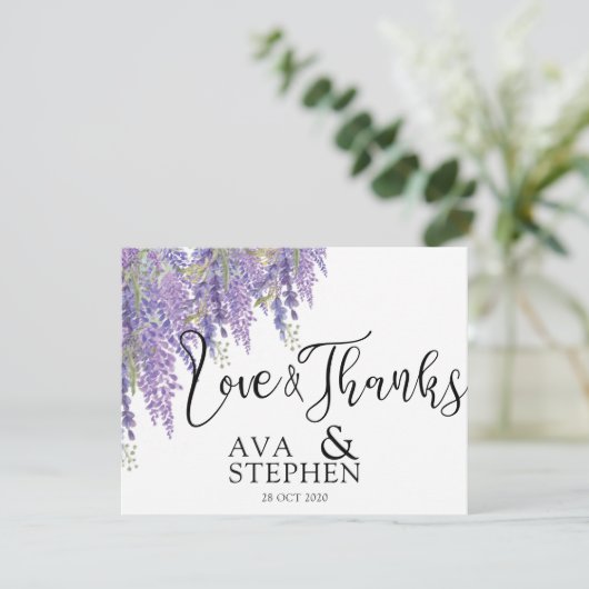 紫藤の木結婚様 サンキューカード (スタンド正面)