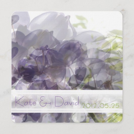 ©紫藤ひげ結婚式招待状 (正面)