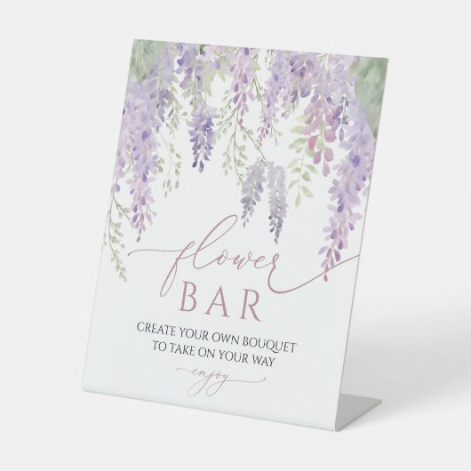 紫藤エレガント花バー標識 台座サイン (正面)