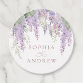 紫藤エレガント花結婚式の引き出物ラベル フェイバータグ (正面)