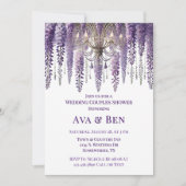 紫藤シャンデリア結婚のカップルのシャワー 招待状 (正面)