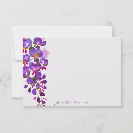 紫藤パーソナライズされた ノートカード (正面)