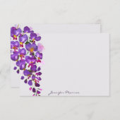 紫藤パーソナライズされた ノートカード (正面/裏面)