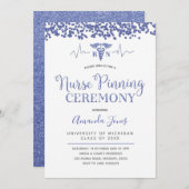 紫蘇の青いナースピン留め式 招待状 (正面/裏面)