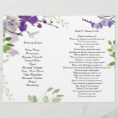 紫蘭ハミングバード葬儀プログラムフライヤー チラシ (裏面)