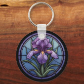 紫虹彩色ステンドグラス キーホルダー (正面)