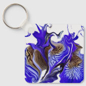 紫虹彩花の渦巻き キーホルダー (正面)