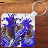 紫虹彩花の渦巻き キーホルダー (裏面)