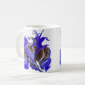 紫虹彩花の渦巻き コーヒーマグカップ (正面左)