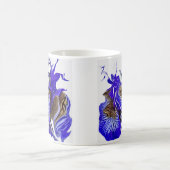 紫虹彩花の渦巻き コーヒーマグカップ (中央)