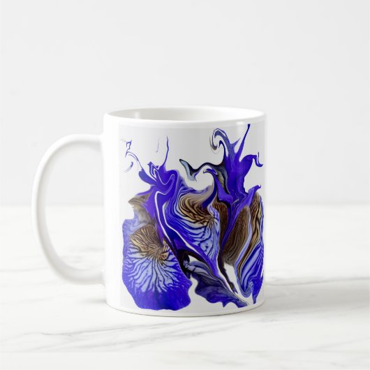 紫虹彩花の渦巻き コーヒーマグカップ (左)