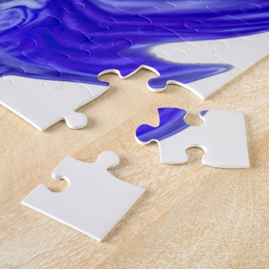 紫虹彩花の渦巻き ジグソーパズル (側面)