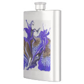 紫虹彩花の渦巻き フラスク (左)