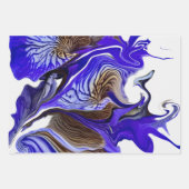 紫虹彩花の渦巻き ラッピングペーパーシート (正面)