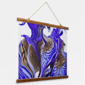 紫虹彩花の渦巻き 吊り下げ型タペストリー (傾斜あり)