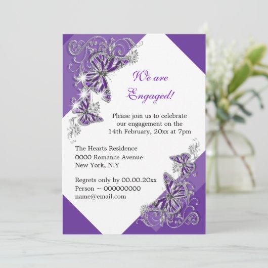 紫蝶の婚約結婚の記念日 招待状 (スタンド正面)