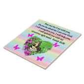 紫蝶イザヤ41:10聖書の詩 タイル (側面)