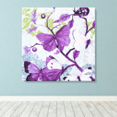 紫蝶オンザブランチ キャンバスプリント (インサイチュ (ウッドフロア))