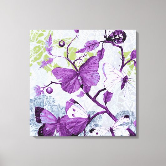 紫蝶オンザブランチ キャンバスプリント (正面)