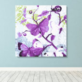 紫蝶オンザブランチ キャンバスプリント (インサイチュ (ウッドフロア))