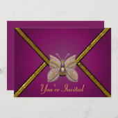 紫蝶宝石パーティの招待状 招待状 (正面/裏面)