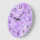 紫装飾丸時計 ラージ壁時計 (傾斜)