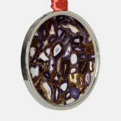 紫褐色の白い瑪瑙の石模様 メタルオーナメント (右)