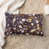 紫褐色の白い瑪瑙の石模様 ランバークッション (ブランケット)