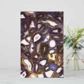 紫褐色の白い瑪瑙の石模様 便箋 (スタンド正面)