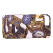 紫褐色の白い瑪瑙の石模様 Case-Mate iPhoneケース (裏面(横))