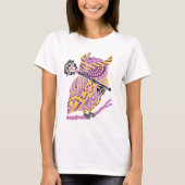 紫角素晴らしフクロウ Tシャツ (正面)