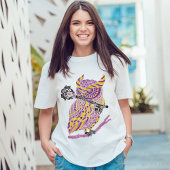 紫角素晴らしフクロウ Tシャツ