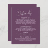 紫詳細ラージ結婚のエンクロージャカード エンクロージャーカード (正面/裏面)