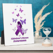 紫認識度リボン：アルツハイマー病 フォトプラーク (側面)