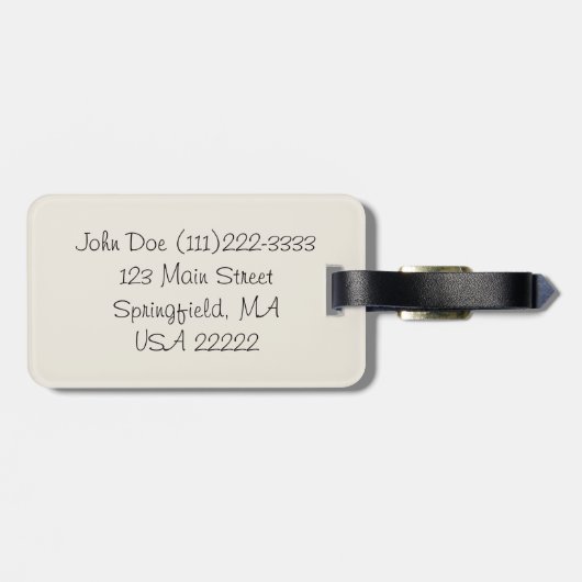 紫認識度蝶 ラゲッジタグ (裏面横)