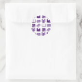 紫読本と書模様 ラウンドシール (バッグ)