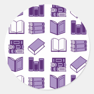 紫読本と書模様 ラウンドシール