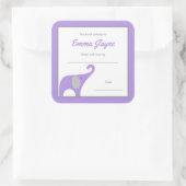 紫象赤ちゃんシャワー図書室 スクエアシール (バッグ)