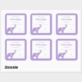 紫象赤ちゃんシャワー図書室 スクエアシール (シート)