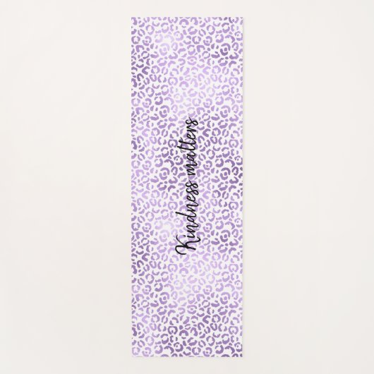 紫豹紋パーソナライズされた画 ヨガマット (正面)