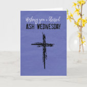 紫賛美の灰水曜黒十字 カード (黄色い花)