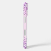紫赤面ピンク紙吹雪モノグラム名 Case-Mate iPhoneケース (裏面 / 右)
