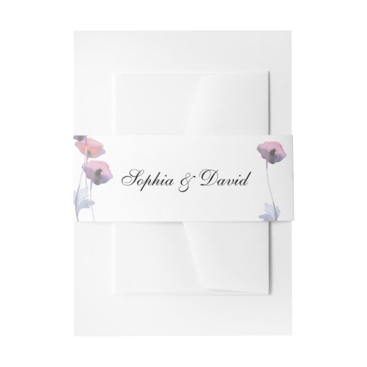 紫赤面ポピー結婚ズ 招待状ベリーバンド (正面例)