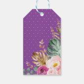 紫赤面熱帯花象ベビーシャワー ギフトタグ (裏面)