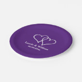 紫連王室の動ハートカスタムパーティープレート ペーパープレート (アングル)